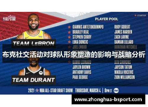 布克社交活动对球队形象塑造的影响与战略分析